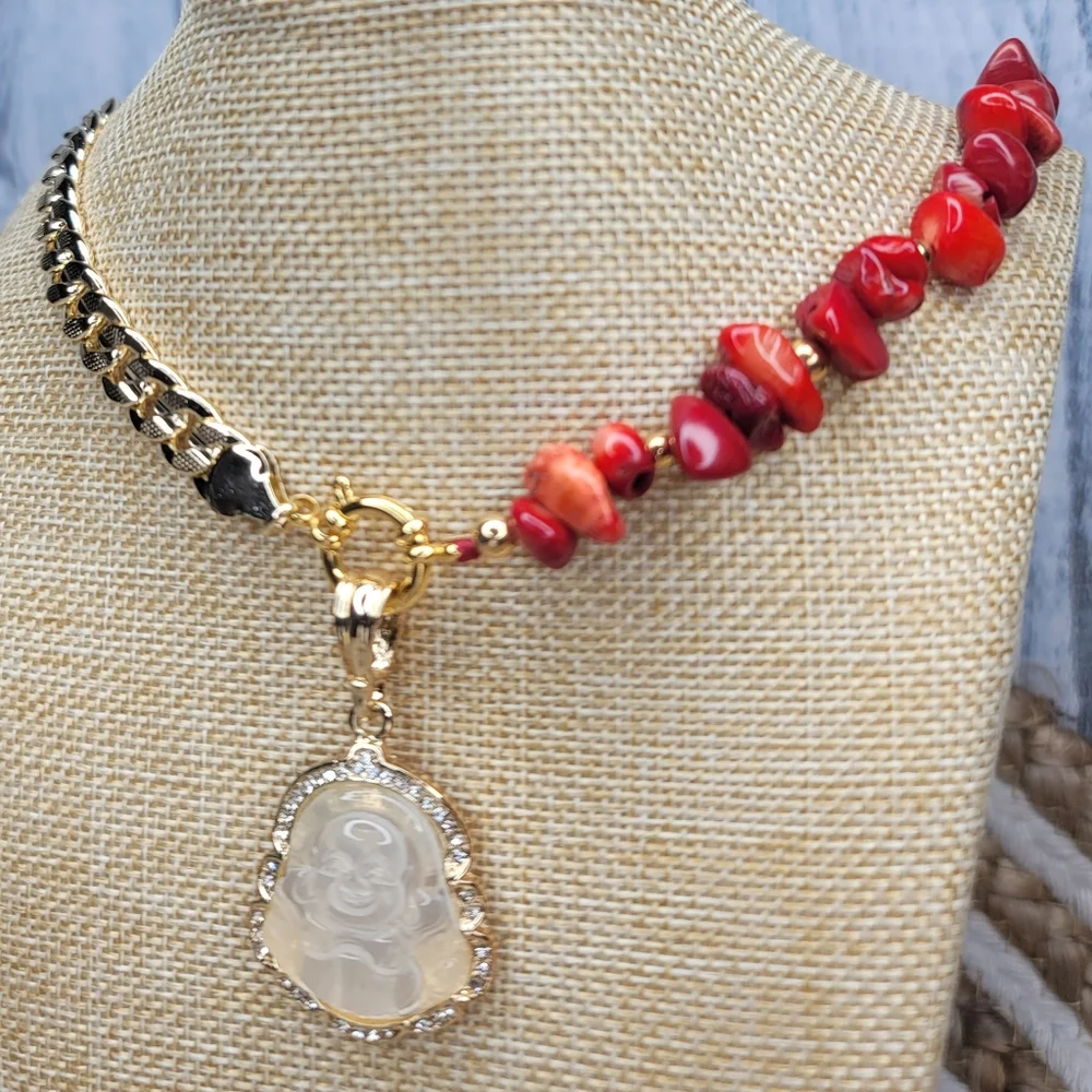 Handmade jewelry,  budda necklace. - Picture 9 of 11